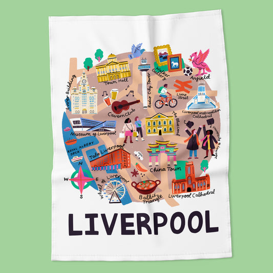 Liverpool Map Tea Towel