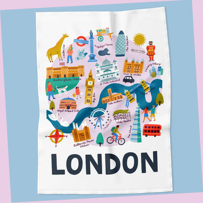 London Map Tea Towel