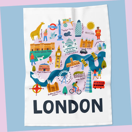 London Map Tea Towel