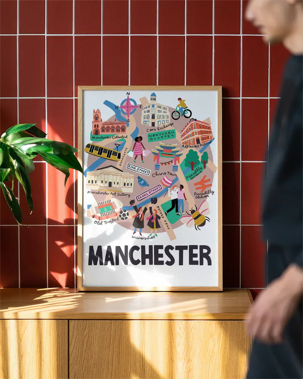 Manchester City Map Art Print | Hand-Drawn Manchester Wall Art – Lauren ...