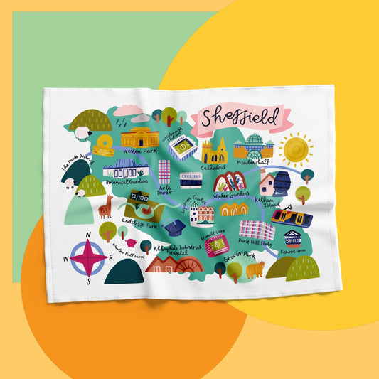 Sheffield Map Tea Towel