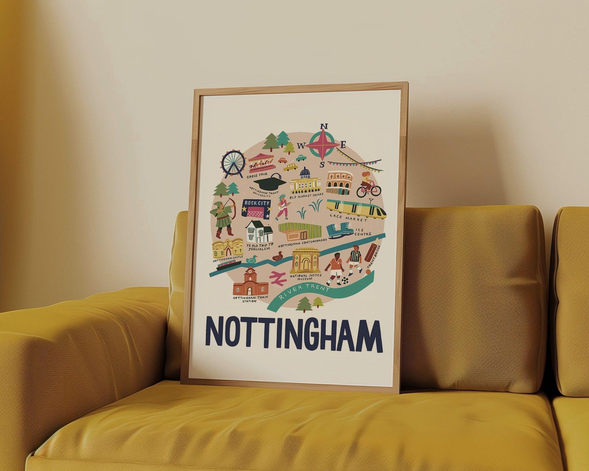 Nottingham Map Print Lauren Radley