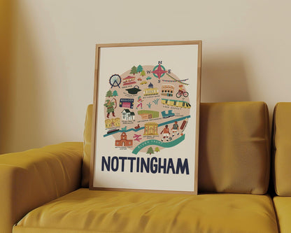 Nottingham Map Print Lauren Radley