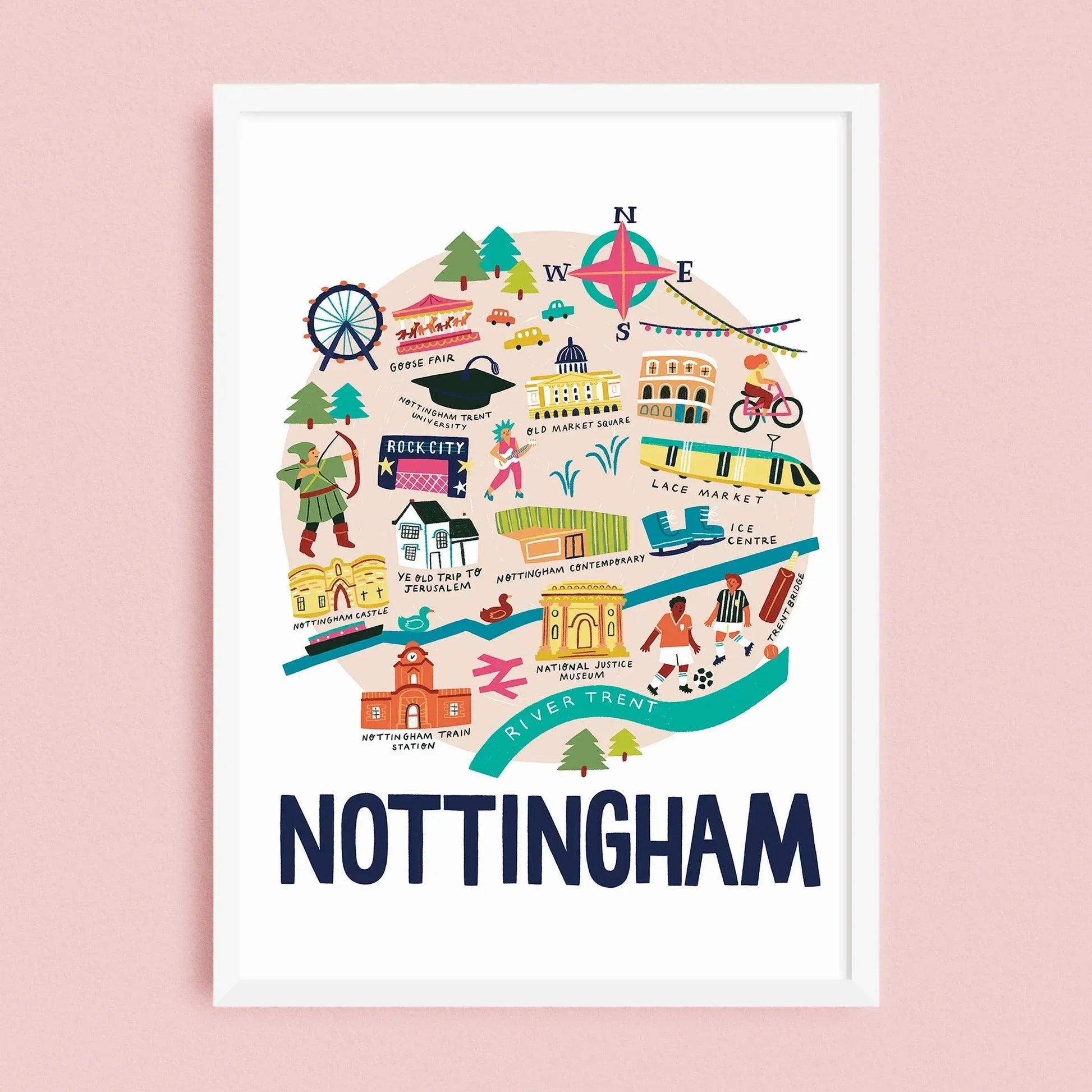 Nottingham Map Print Lauren Radley