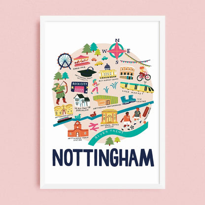 Nottingham Map Print Lauren Radley