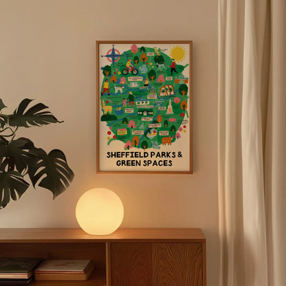 Sheffield Parks and Green Spaces Map Print Lauren Radley