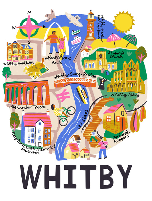 Whitby Map Print