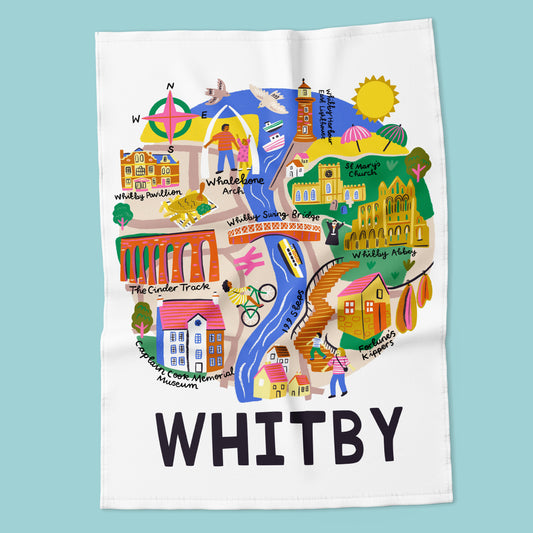 Whitby Map Tea Towel