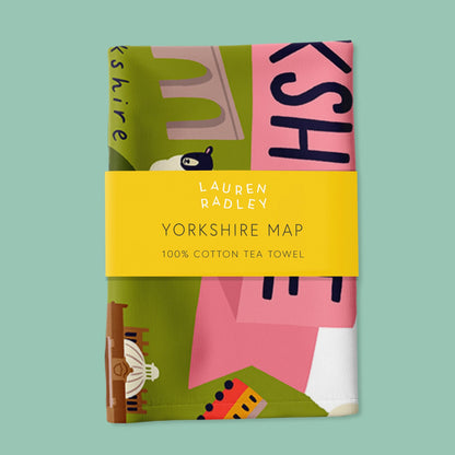 Yorkshire Map Tea Towel
