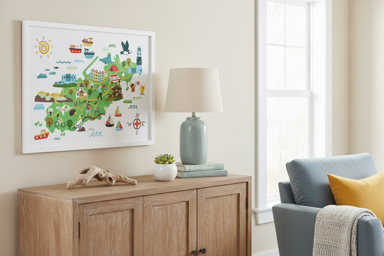 Alderney Map Print – Living Room