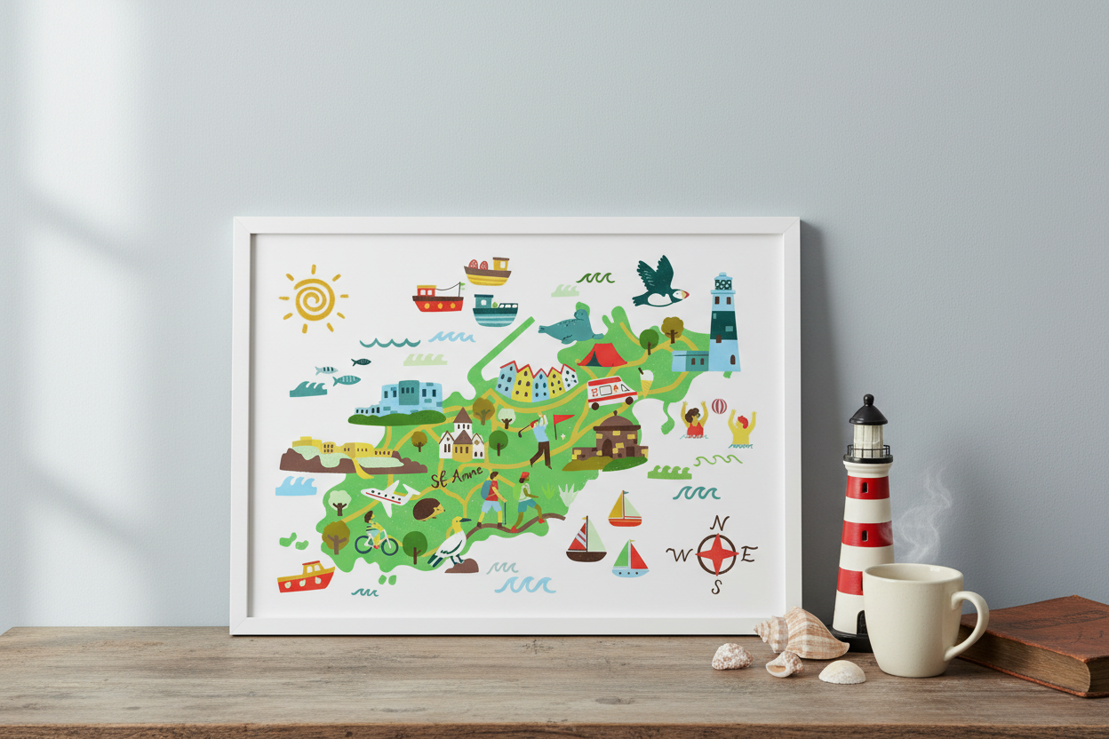 Alderney Map Print – Study