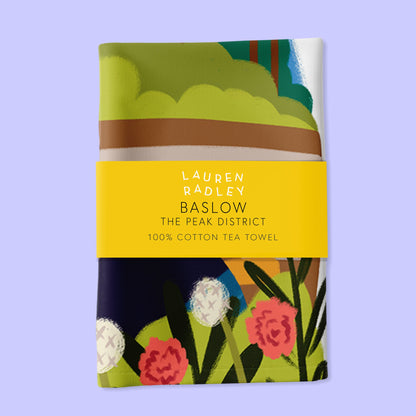 Baslow Travel Poster Tea Towel Lauren Radley