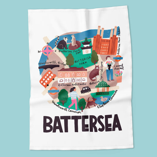 Battersea - London Map Tea Towel