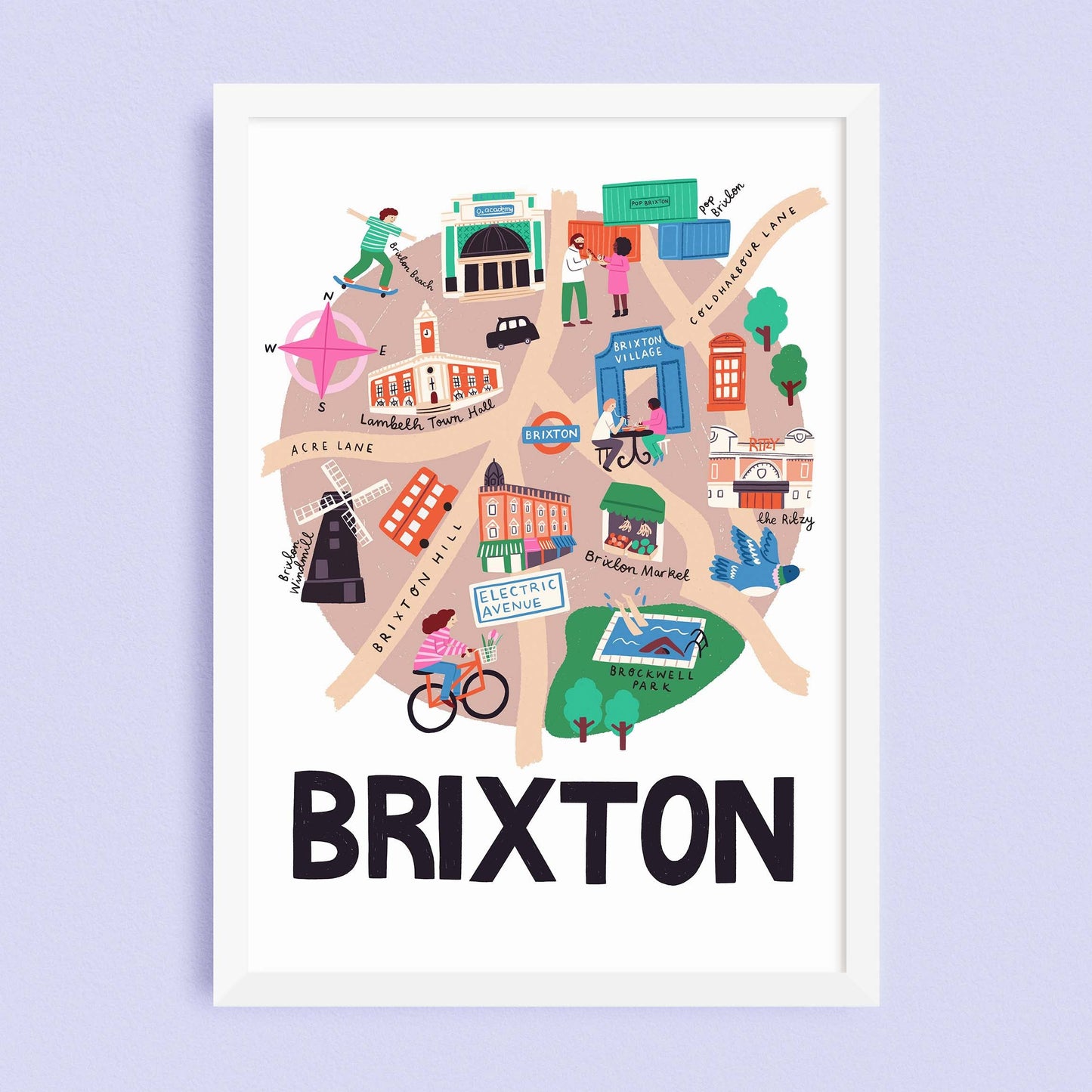 Brixton Map Print Lauren Radley