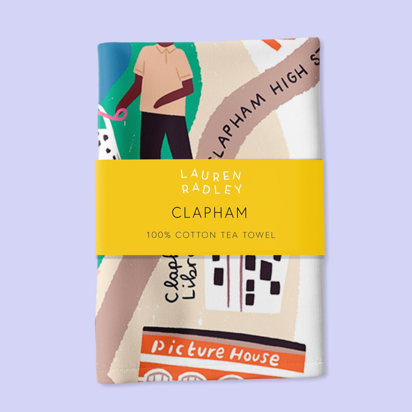 Clapham - London Map Tea Towel