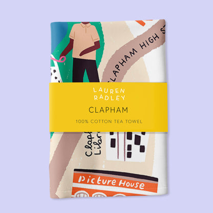 Clapham - London Map Tea Towel