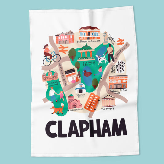 Clapham - London Map Tea Towel