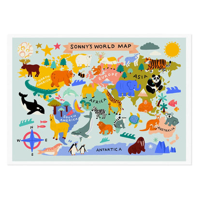 Map of the World Print - Customisable