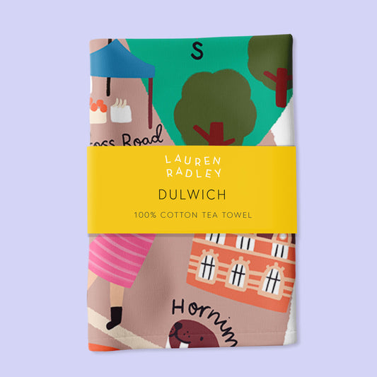 Dulwich - London Map Tea Towel