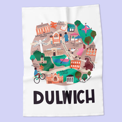 Dulwich - London Map Tea Towel
