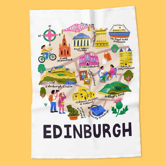 Edinburgh Map Tea Towel