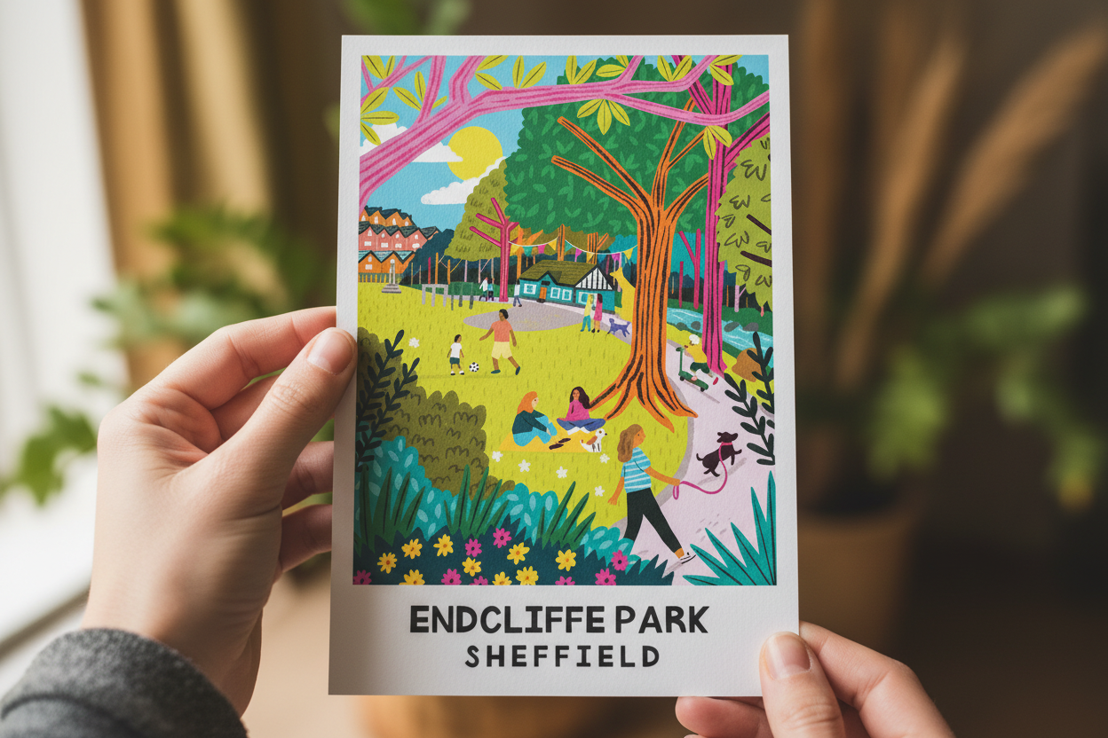 Endcliffe Park Unframed A5 in Hands