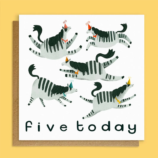 Five Today Zebra Card - Lauren Radley