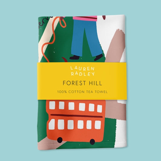 Forest Hill - London Map Tea Towel