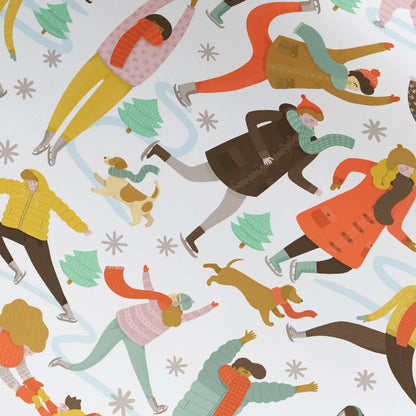 Ice Skaters Christmas Gift Wrap