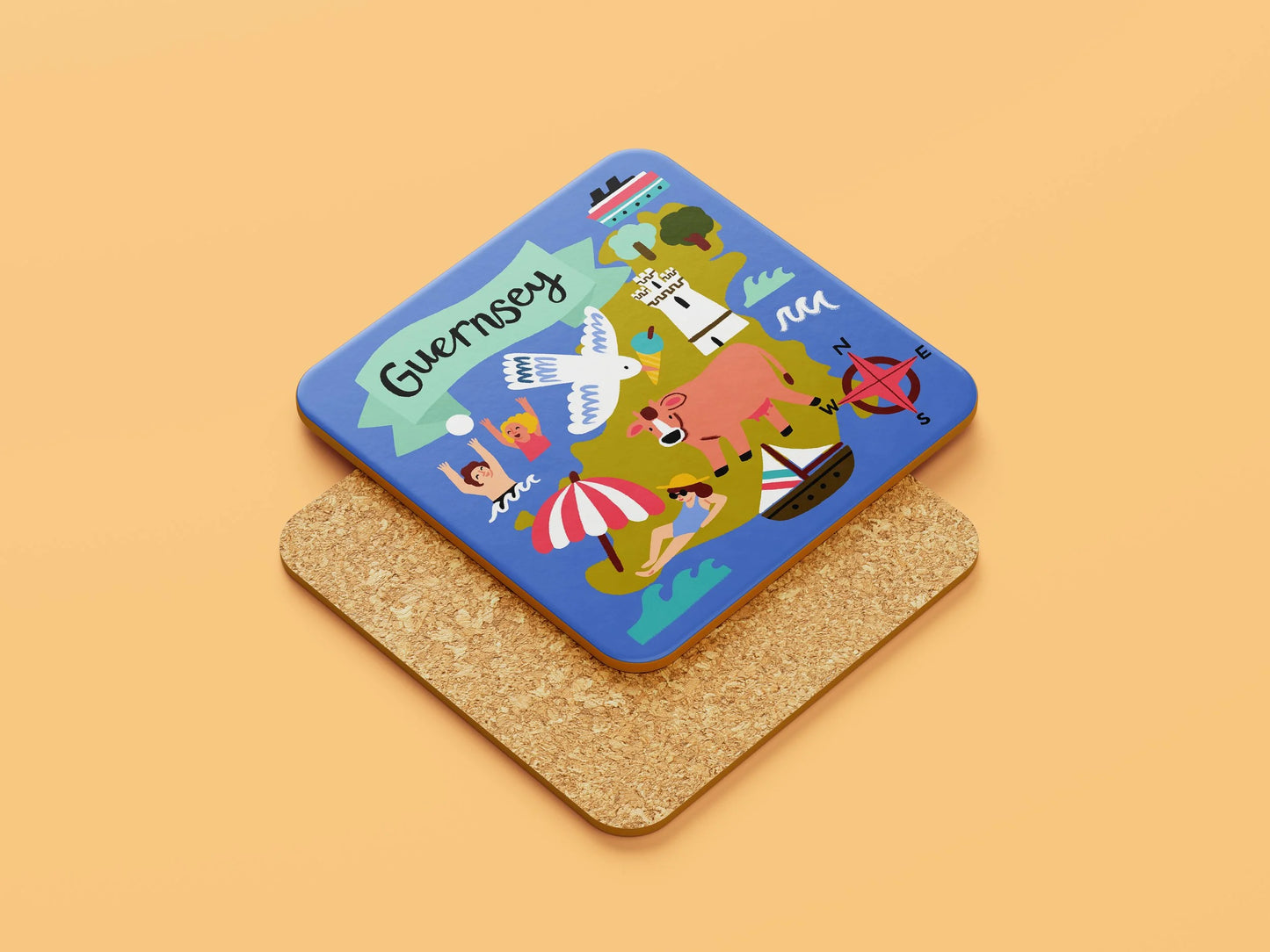 Guernsey Map Coaster