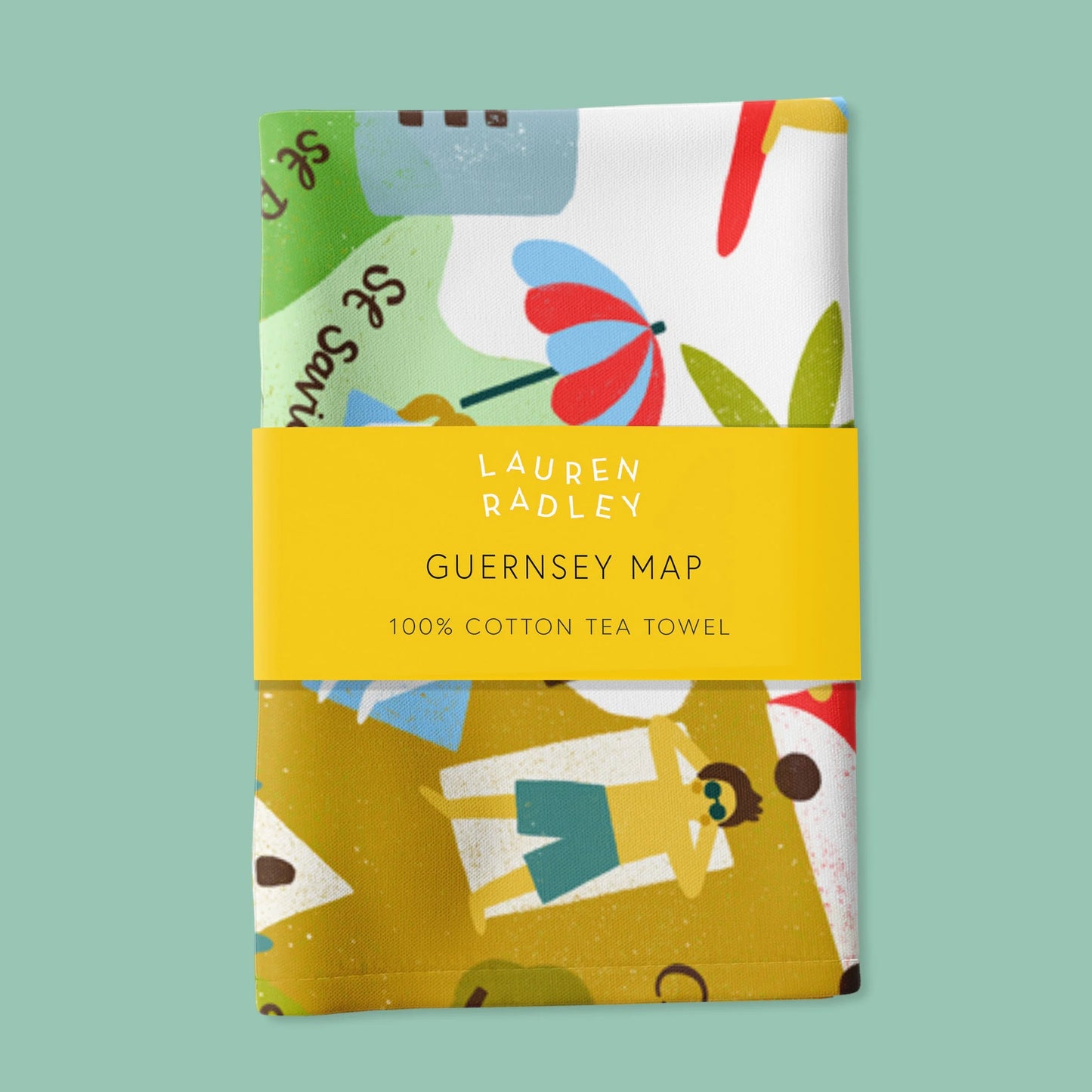 Guernsey Map Tea Towel