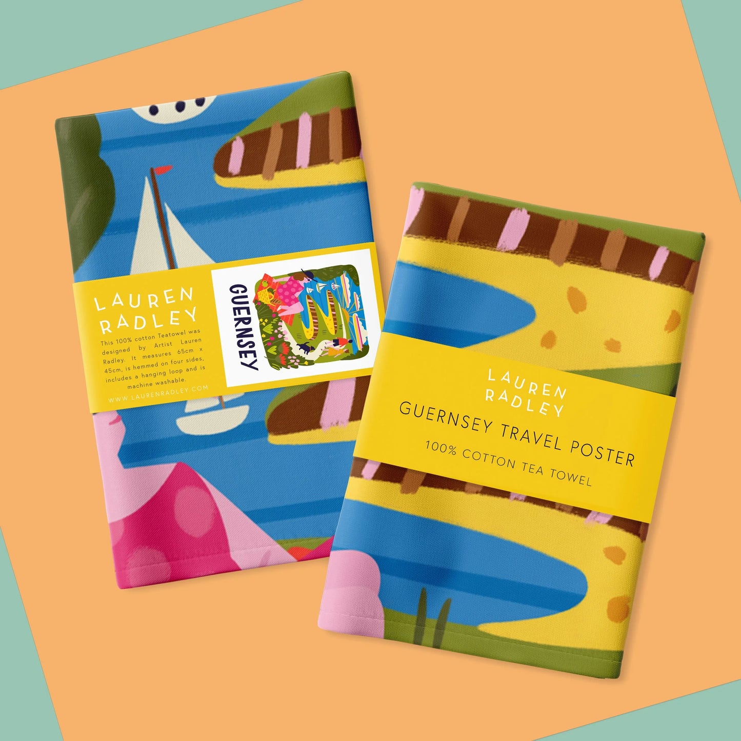 Guernsey Travel Poster Tea Towel