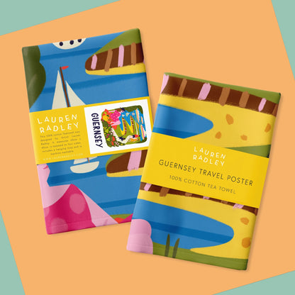 Guernsey Travel Poster Tea Towel