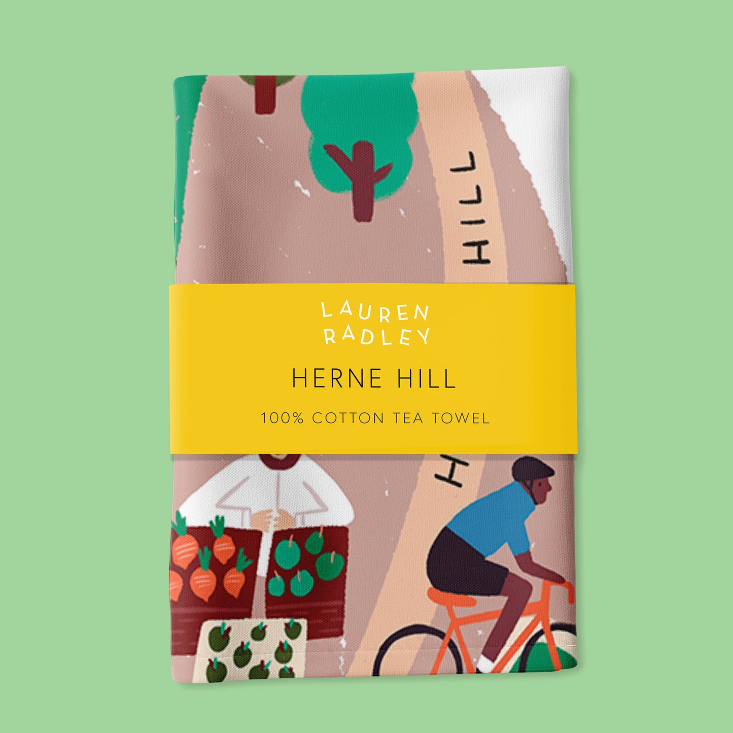 Herne Hill - London Map Tea Towel