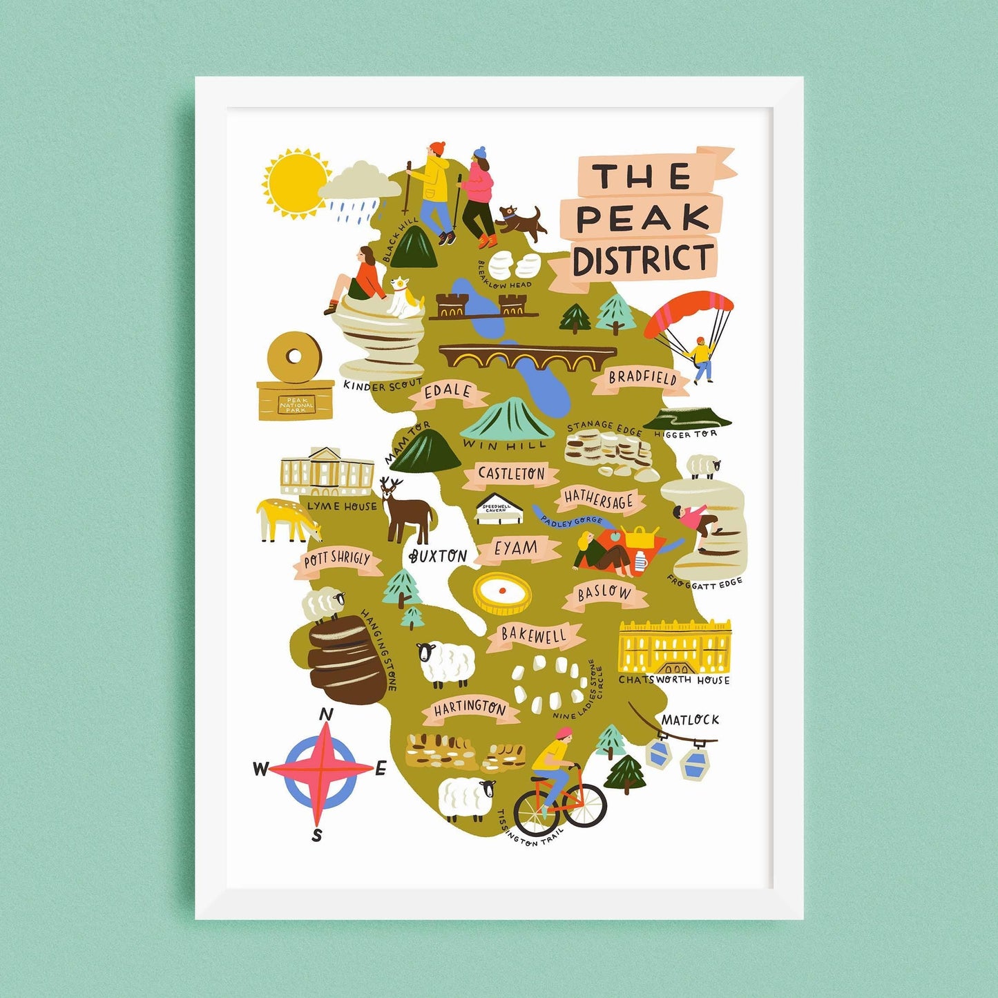 Peak District Map Print Lauren Radley