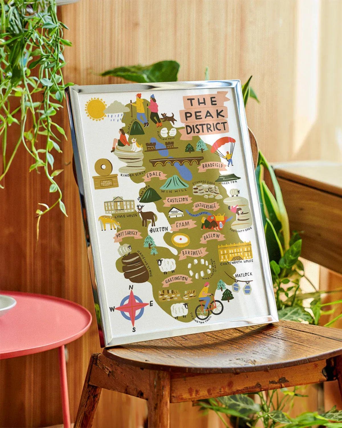 Peak District Map Print Lauren Radley
