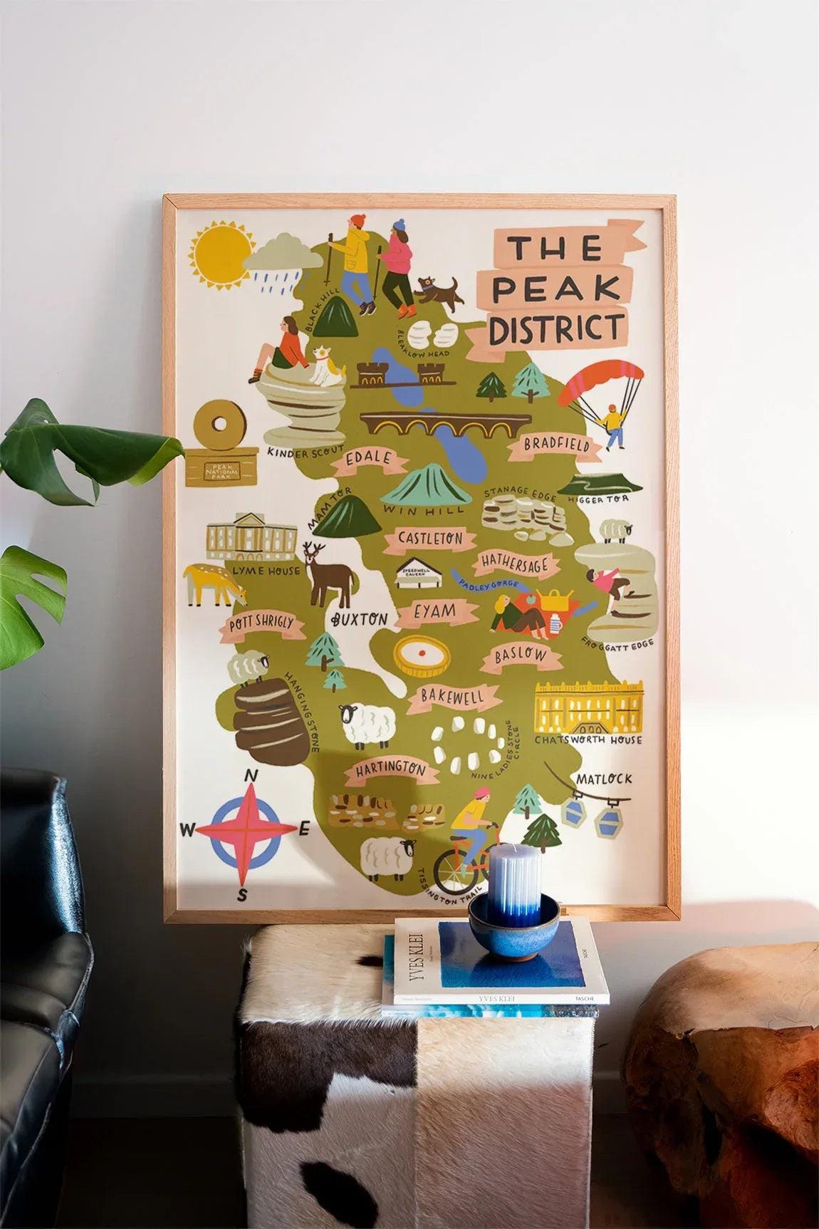Peak District Map Print Lauren Radley
