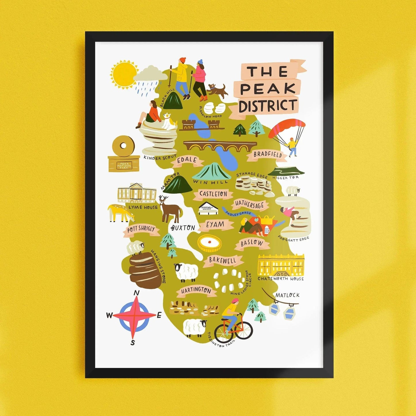 Peak District Map Print Lauren Radley