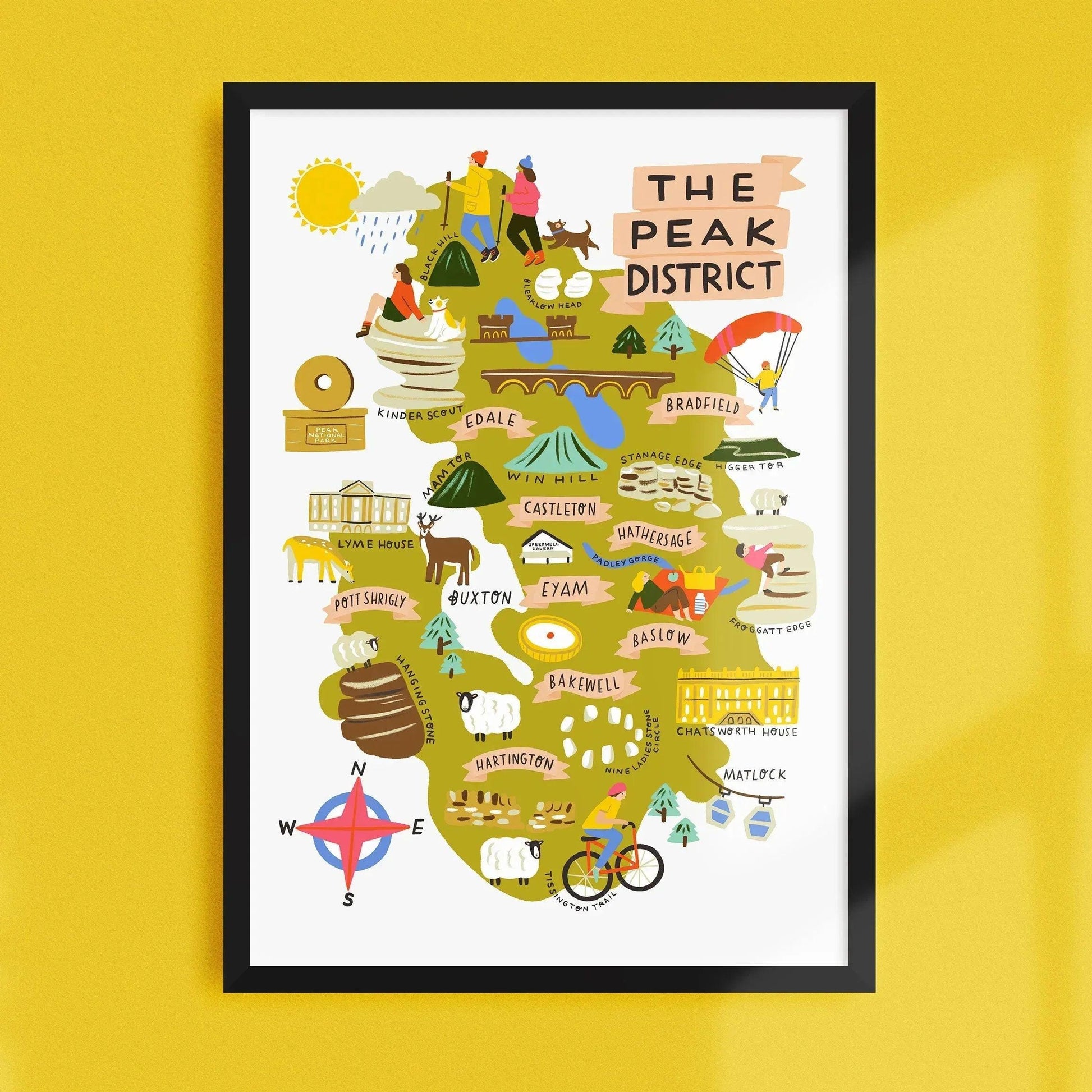 Peak District Map Print Lauren Radley
