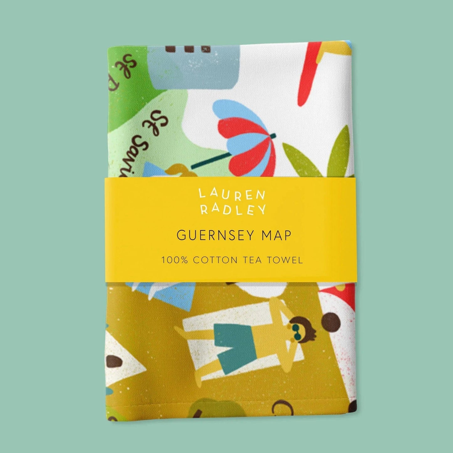 Guernsey Map Tea Towel - Lauren Radley