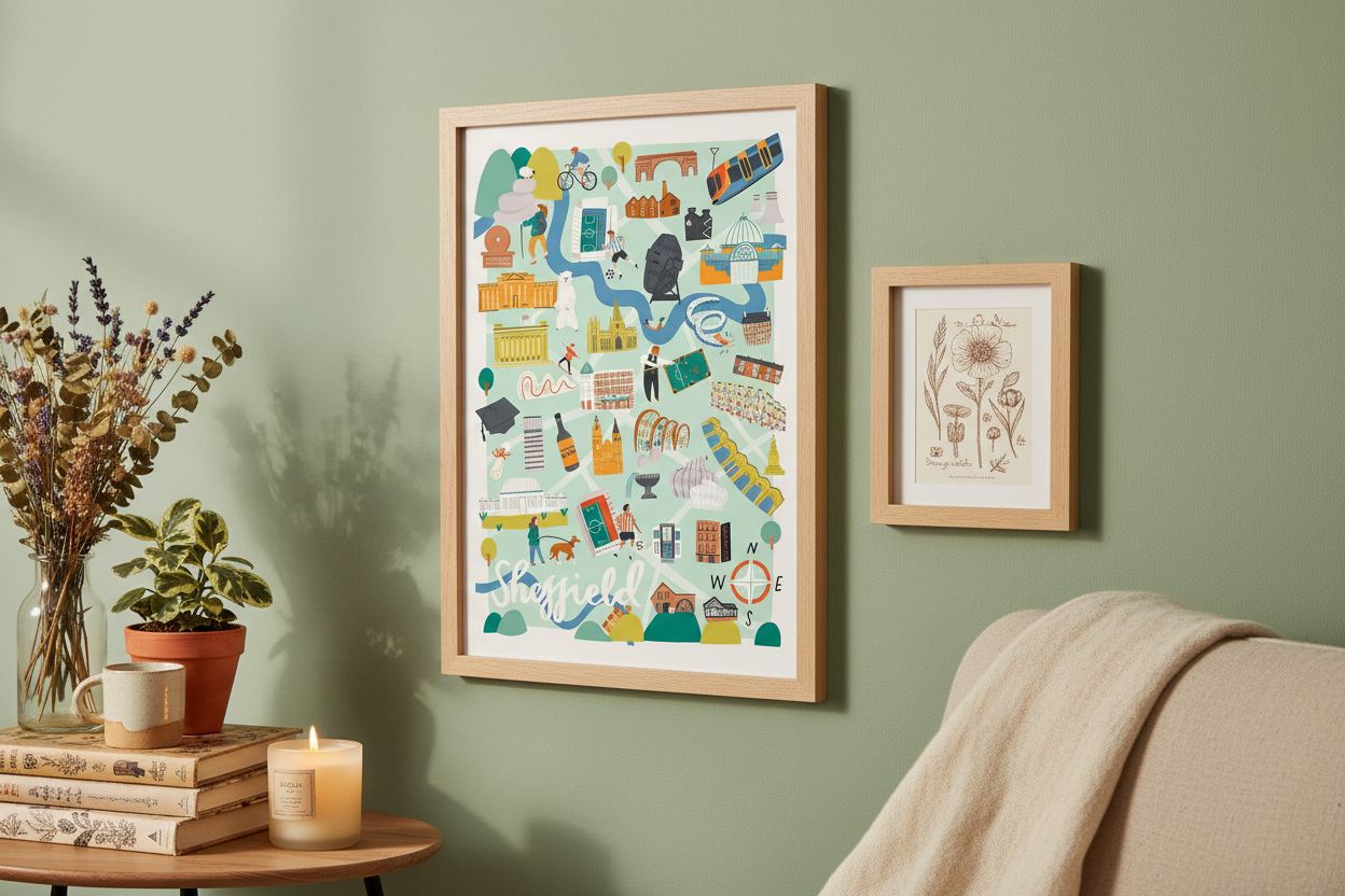 Illustrated Sheffield Map Print – Illustrated Artisan Room