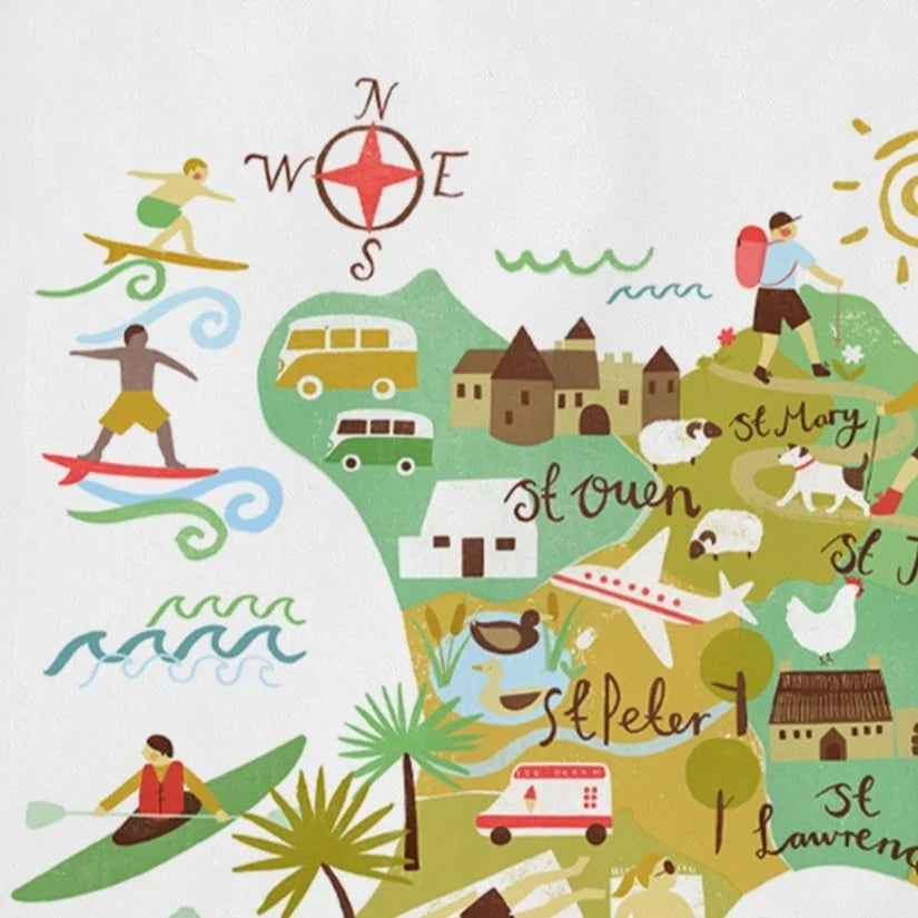 Jersey Map Shopper Bag