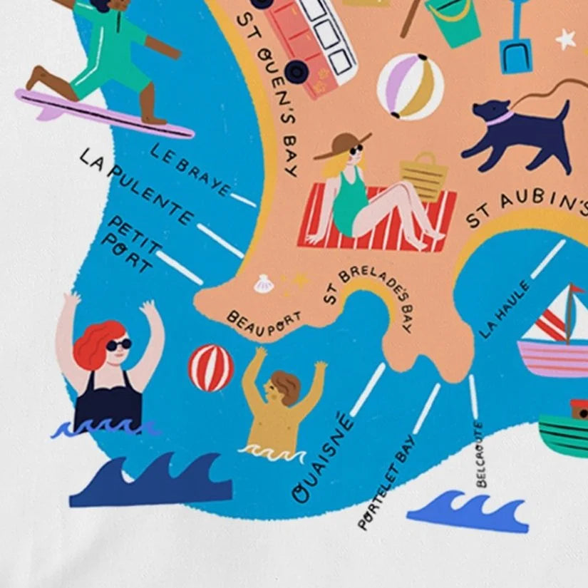 Jersey Bays and Beaches Map Shopper Bag