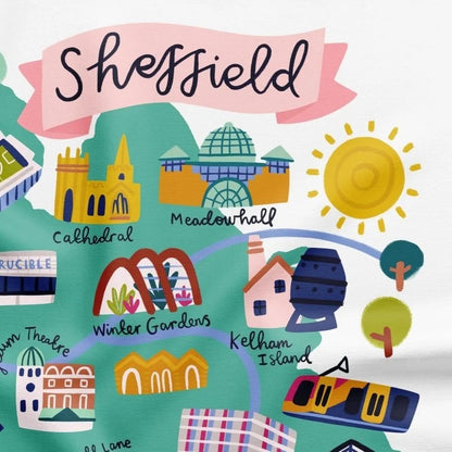Sheffield Map Tea Towel Lauren Radley