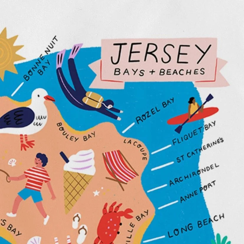 Jersey Bays and Beaches Map Shopper Bag