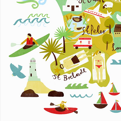 Jersey Map Print - Channel Islands