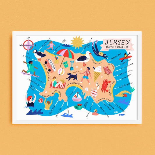 Jersey Bays and Beaches Swimming Map