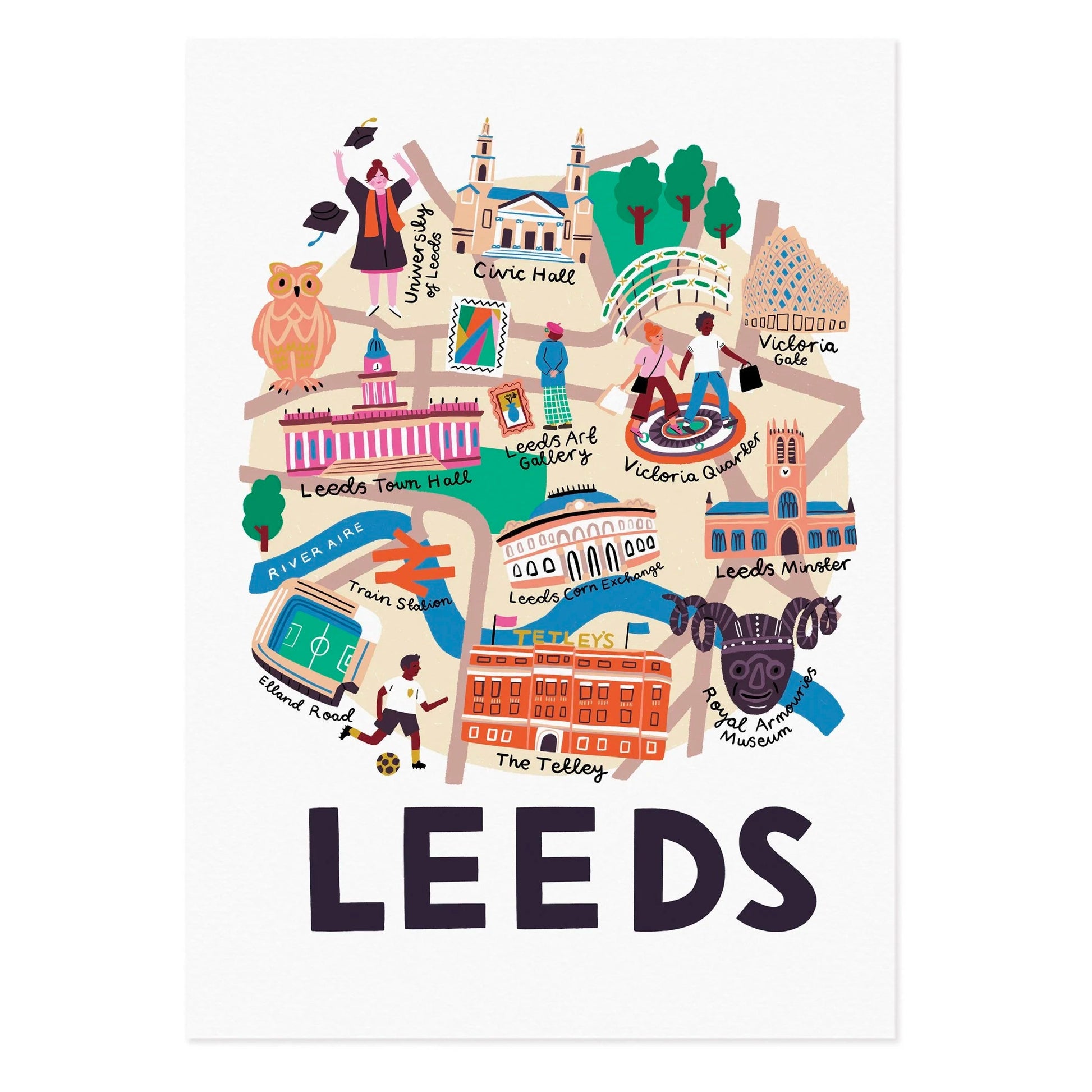 Leeds Map Print Lauren Radley