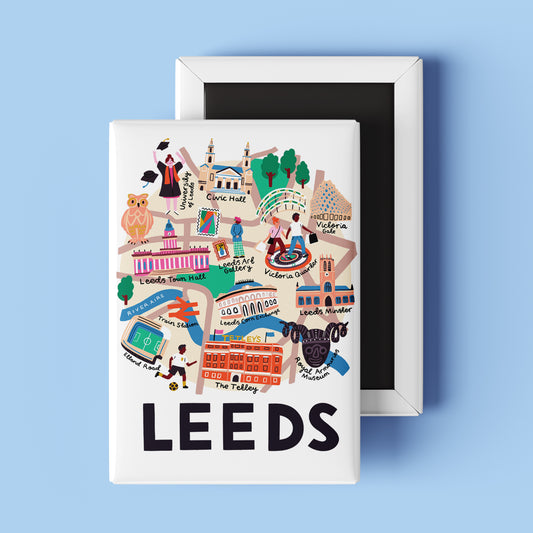 Leeds City Map Magnet