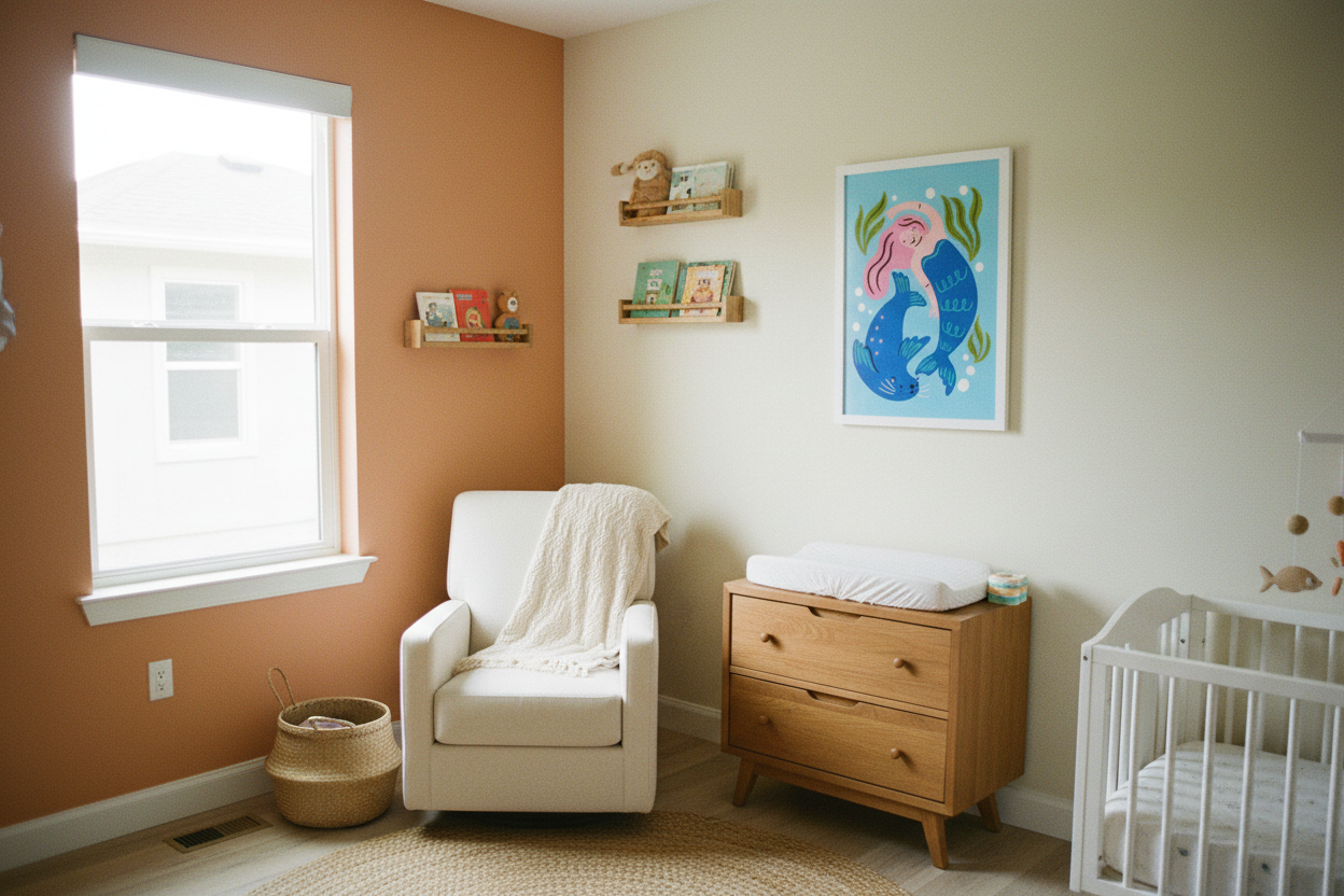 Mermaid Print - Apricot Coastal